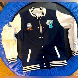Stranger Things Letterman Jacket Navy White Youth XL